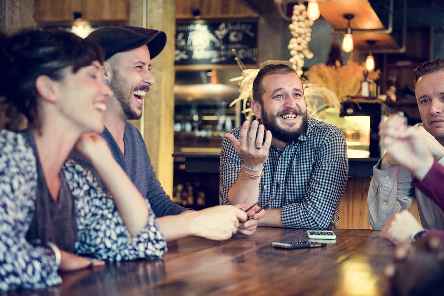 People having conversation