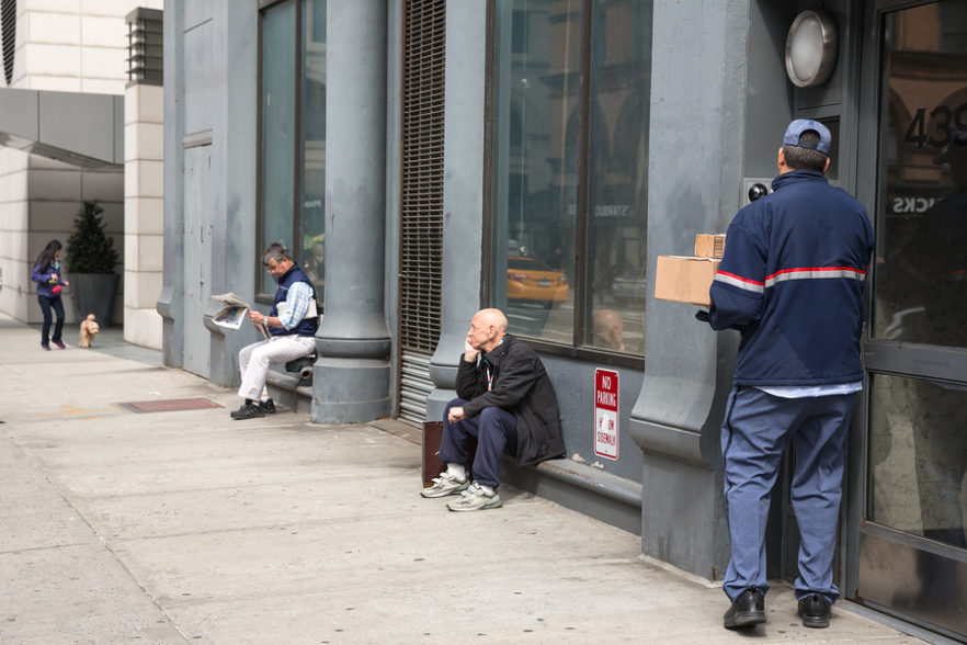 man dropping off packages